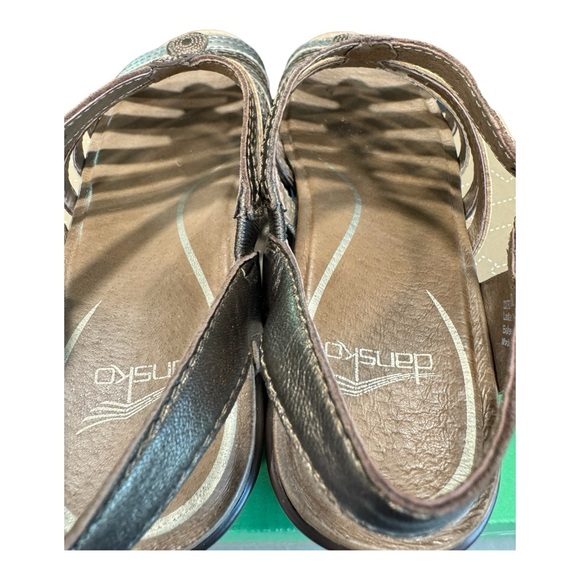 Dansko Drea Multi Metallic Wedge Leather Sandals Size 38 - Picture 9 of 15